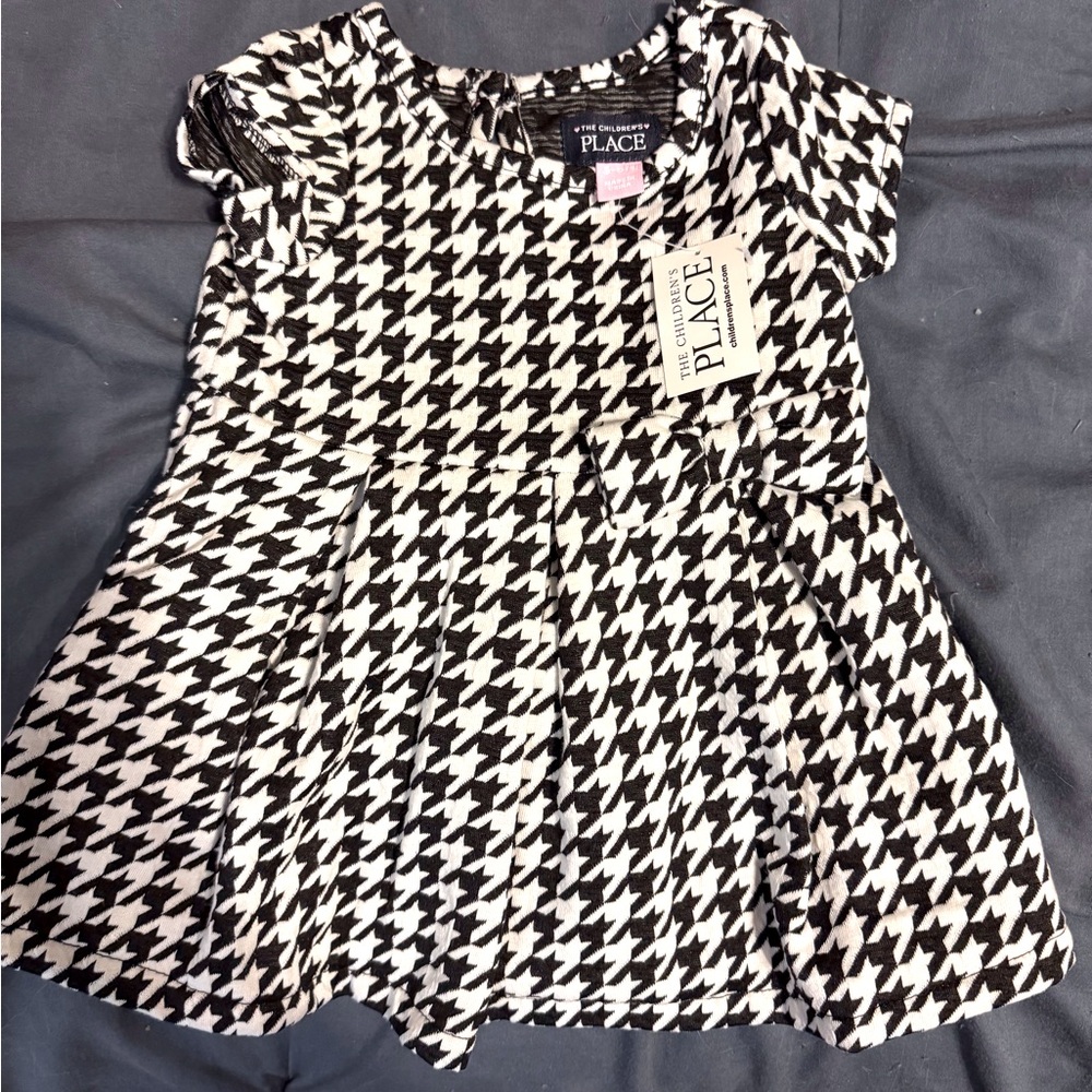 The Children's Place Black and White Houndstooth Dress